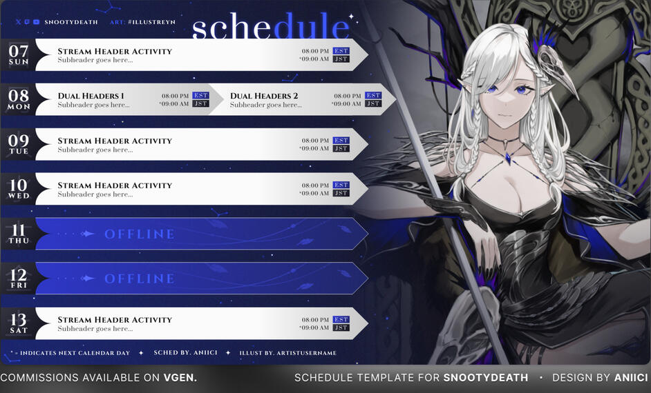 ⁘Schedule Template - aniici